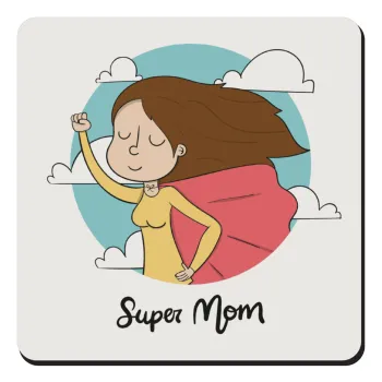 Super mom, Τετράγωνο μαγνητάκι ξύλινο 9x9cm