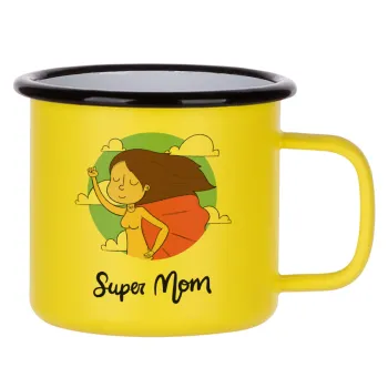 Super mom, Metallic enamel MATT Yellow cup 360ml