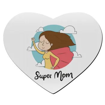 Super mom, Mousepad καρδιά 23x20cm