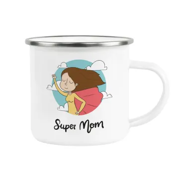 Super mom, Κούπα Μεταλλική εμαγιέ λευκη 360ml