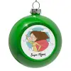 Green Christmas tree ornament bauble 8cm