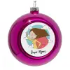 Purple Christmas tree ornament bauble 8cm
