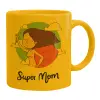 Ceramic coffee mug yellow, 330ml