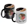 Color changing magic Mug, ceramic, 330ml when adding hot liquid inside, the black colour desappears (1 pcs)