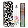 Easter candle, metallic white thermos bottle (500ml) & aromatic flat candle (30cm) (GRAY)