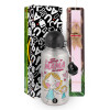Easter Set, metallic Silver aluminum water bottle (500ml) & scented flat Easter candle (30cm) (PINK)