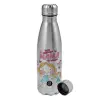 Metallic water bottle, stainless steel, 750ml