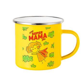 Στην SUPER μαμά μου, comic, Yellow Enamel Metallic Cup 360ml