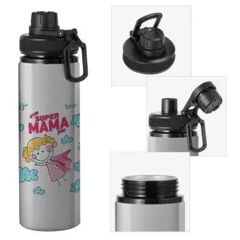 Στην SUPER μαμά μου, comic, Metallic water bottle with safety cap, 850ml aluminum