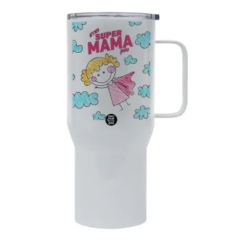 Στην SUPER μαμά μου, comic, Mega Stainless steel Tumbler with lid, double wall 750L
