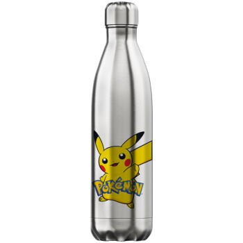 Pokemon pikachu, Inox (Stainless steel) hot metal mug, double wall, 750ml