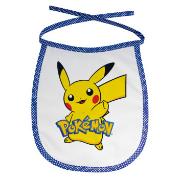 Pokemon pikachu, Σαλιάρα μωρού αλέκιαστη με κορδόνι Μπλε