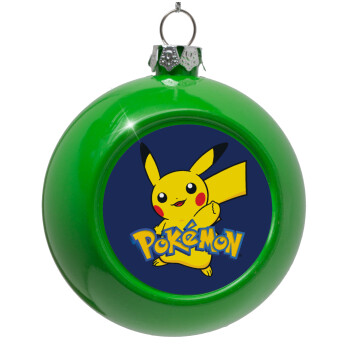 Pokemon pikachu, Green Christmas tree ornament bauble 8cm