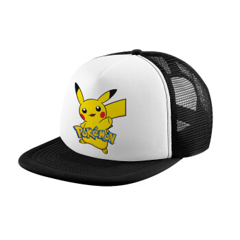 Pokemon pikachu, Καπέλο Soft Trucker με Δίχτυ Black/White 