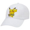 Pokemon pikachu, Καπέλο ενηλίκων Jockey Λευκό (snapback, 5-φύλλο, unisex)