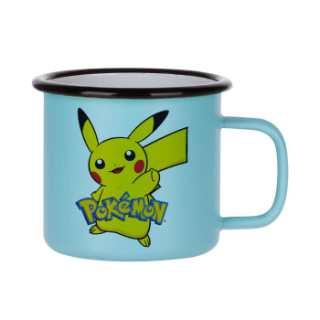 Pokemon pikachu, Κούπα Μεταλλική εμαγιέ ΜΑΤ σιέλ 360ml
