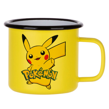 Pokemon pikachu, Κούπα Μεταλλική εμαγιέ ΜΑΤ Κίτρινη 360ml