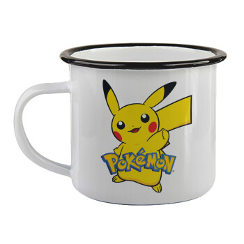 Pokemon pikachu, Κούπα εμαγιέ με μαύρο χείλος 360ml
