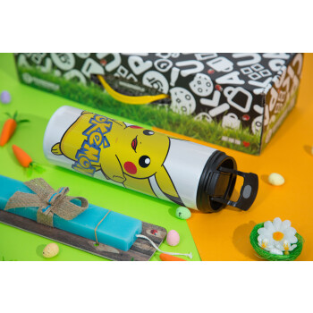 Pokemon pikachu, Easter candle,Travel Tumbler 2 Lids, with metal straw & cleaning brush & aromatic flat candle (30cm) (BLUE)