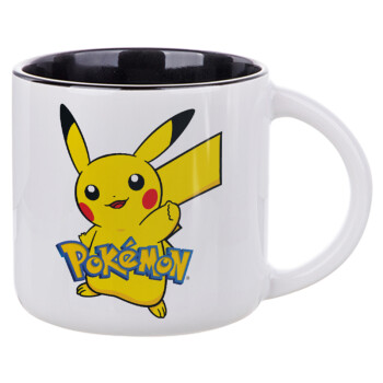 Pokemon pikachu, Κούπα κεραμική 400ml Λευκή/Μαύρη