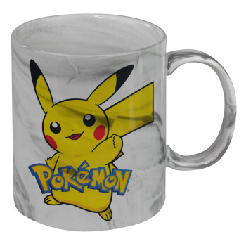Pokemon pikachu, Mug ceramic marble style, 330ml
