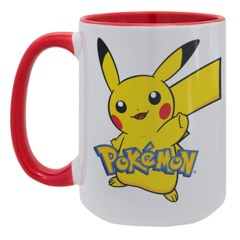 Pokemon pikachu, Κούπα Mega 15oz, κεραμική Κόκκινη, 450ml