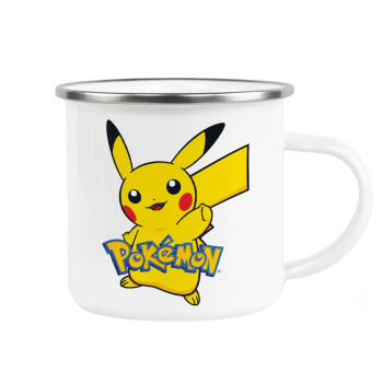 Pokemon pikachu, Metallic enamel cup white 360ml