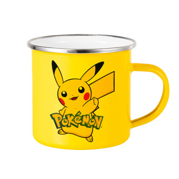 Pokemon pikachu, Κούπα Μεταλλική εμαγιέ Κίτρινη 360ml