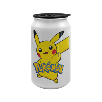 Pokemon pikachu, Κούπα ταξιδιού μεταλλική με καπάκι (tin-can) 500ml