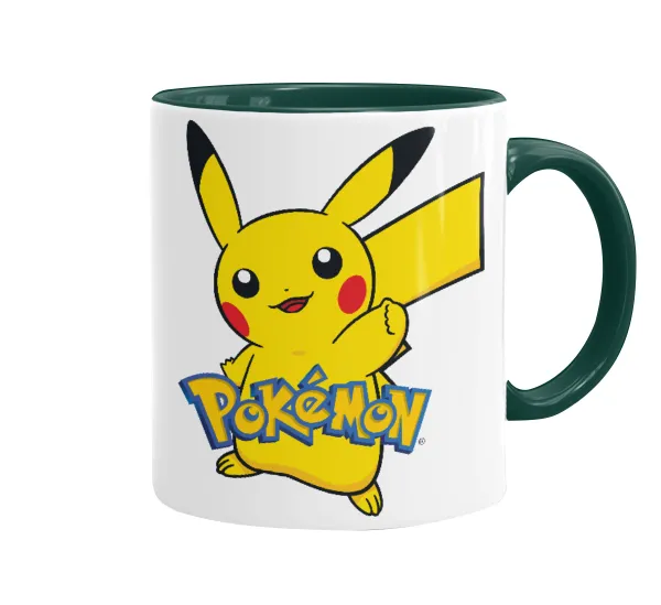 Pokemon pikachu — Mug colored green, ceramic, 330ml