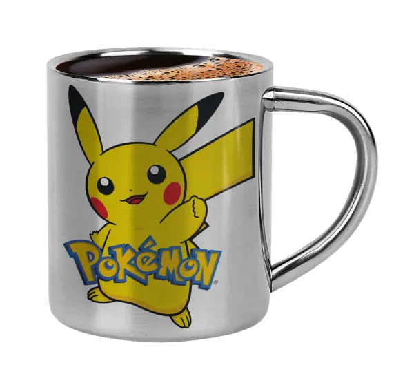Pokemon pikachu — Κουπάκι μεταλλικό διπλού τοιχώματος για espresso (220ml)