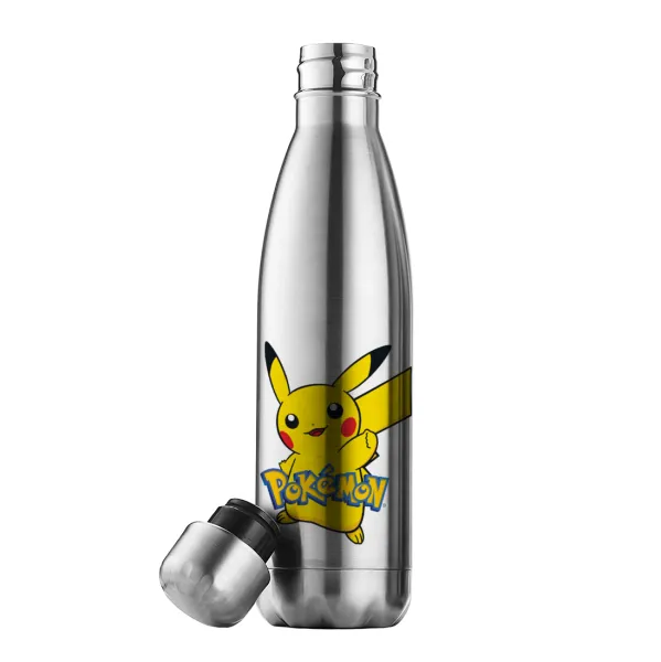 Pokemon pikachu — Μεταλλικό παγούρι θερμός Inox (Stainless steel), διπλού τοιχώματος, 500ml