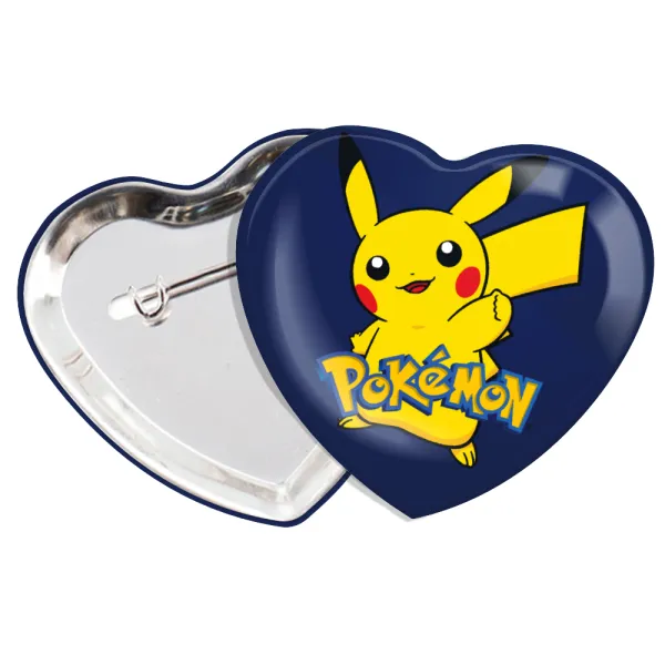 Pokemon pikachu — Heart pin badge (57x52mm)