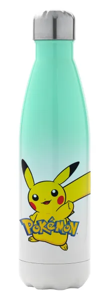 Pokemon pikachu — Metal mug thermos Green/White (Stainless steel), double wall, 500ml