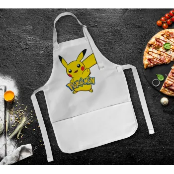 Pokemon pikachu, Ποδιά Σεφ Ολόσωμη Παιδική (με ρυθμιστικά και 2 τσέπες)