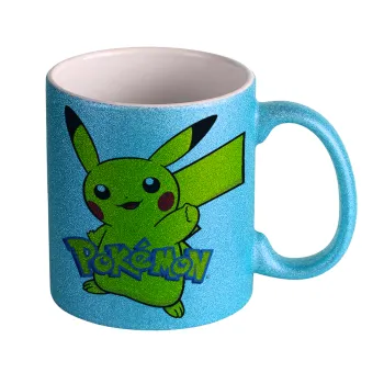 Pokemon pikachu, Κούπα Σιέλ Glitter που γυαλίζει, κεραμική, 330ml