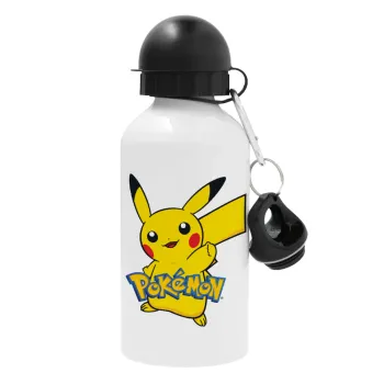 Pokemon pikachu, Metal water bottle, White, aluminum 500ml