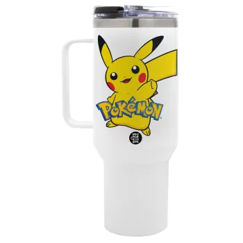 Pokemon pikachu, Mega Tumbler με καπάκι, διπλού τοιχώματος (θερμό) 1,2L