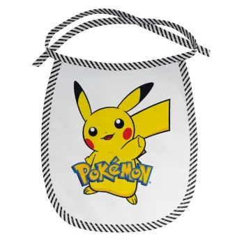 Pokemon pikachu, Σαλιάρα μωρού αλέκιαστη με κορδόνι Μαύρη