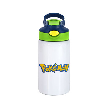 Pokemon, Παιδικό παγούρι θερμό, ανοξείδωτο, με καλαμάκι ασφαλείας, πράσινο/μπλε (350ml)