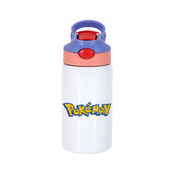 Pokemon, Παιδικό παγούρι θερμό, ανοξείδωτο, με καλαμάκι ασφαλείας, ροζ/μωβ (350ml)