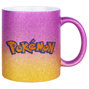 Pokemon, Κούπα Χρυσή/Ροζ Glitter, κεραμική, 330ml