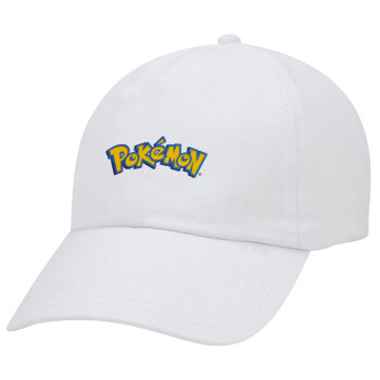 Pokemon, Καπέλο ενηλίκων Jockey Λευκό (snapback, 5-φύλλο, unisex)