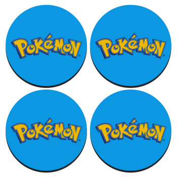 Pokemon, SET of 4 round wooden coasters (9cm)