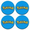 SET of 4 round wooden coasters (9cm)
