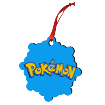 Pokemon, Χριστουγεννιάτικο στολίδι snowflake ξύλινο 7.5cm