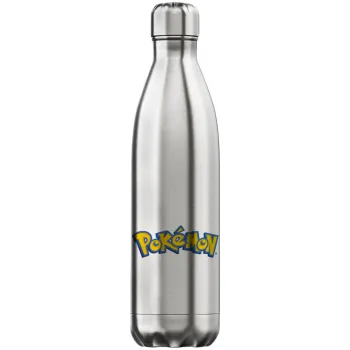 Pokemon, Μεταλλικό παγούρι θερμός Inox (Stainless steel), διπλού τοιχώματος, 750ml
