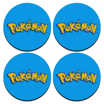 Pokemon, SET of 4 round wooden coasters (9cm)