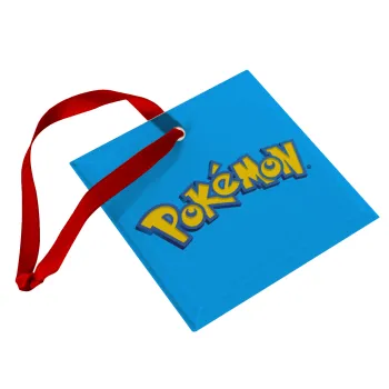 Pokemon, Christmas ornament, glass square ornament 9x9cm