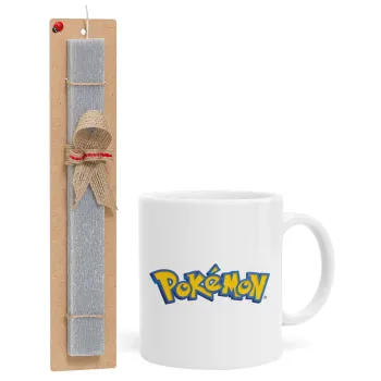 Pokemon, Easter Set, Ceramic Cup (330ml) & Easter aromatic flat candle (30cm) (GRAY)